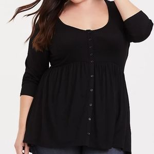 Torrid sz 4 super soft button down babydoll top